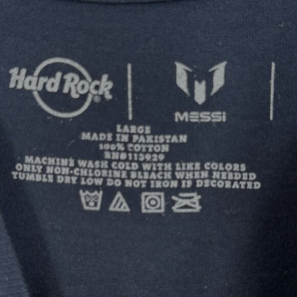 Hard Rock x Lionel Messi Live Greatness Graphic T Shirt Navy Size L - Picture 9 of 9